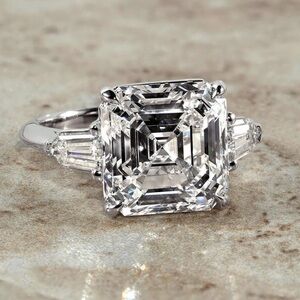 5.62ct Exaggerated Hip Hop Bolt Bling Silver Pinky Ring Asscher Cut Men's